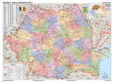 Harta Romania Administrativa dimensiunea 122 x 88cm cu sipci de metal cod:4890417SM