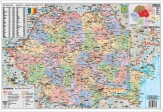 Harta Romania Administrativa dimensiuni 100 X 70 cm cu sipci de plastic cod: R890417F