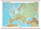 Harta Europa Fizico Geografica + Harta Contur 160 x 120 cm cod:R278017